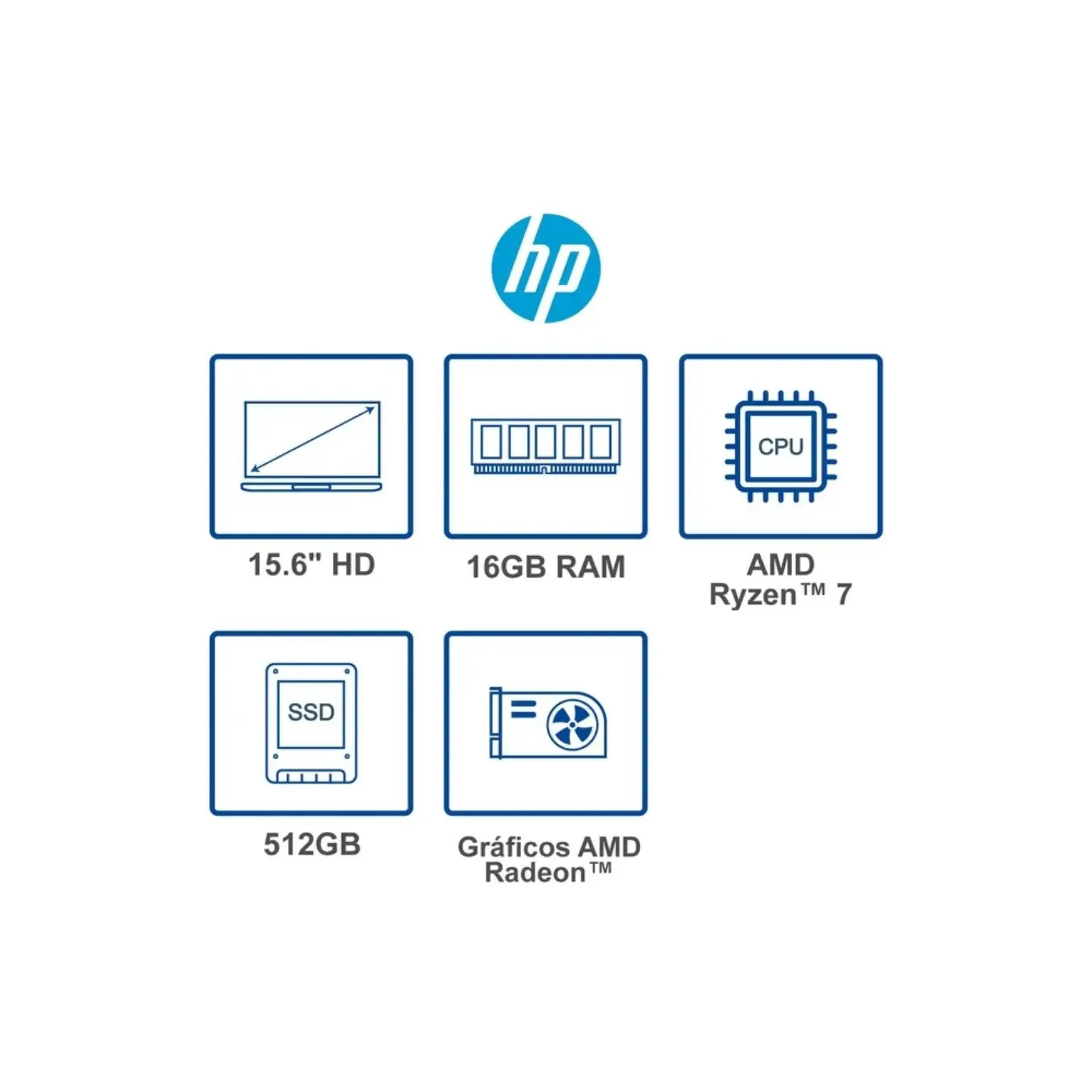 atresclick.com | Portatil HP 15-fc0275la AMD Ryzen 7 7730U, 512GB SSD, 16GB DDR4, 15.6" LED