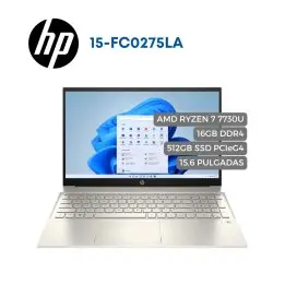 Portátil HP 15-EF252LA AMD Ryzen 7 5700U, 12GB DDR4, 512GB SSD, 15.6", WINDOWS 11 Home