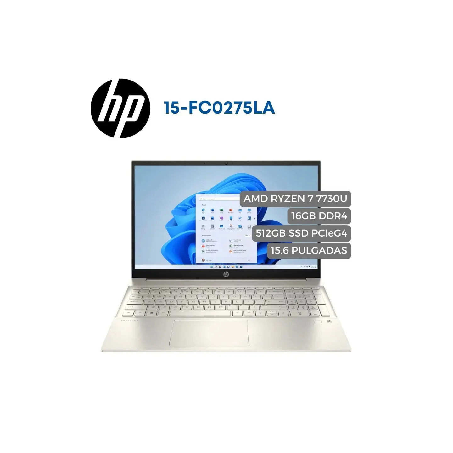 atresclick.com | Portatil HP 15-fc0275la AMD Ryzen 7 7730U, 512GB SSD, 16GB DDR4, 15.6" LED