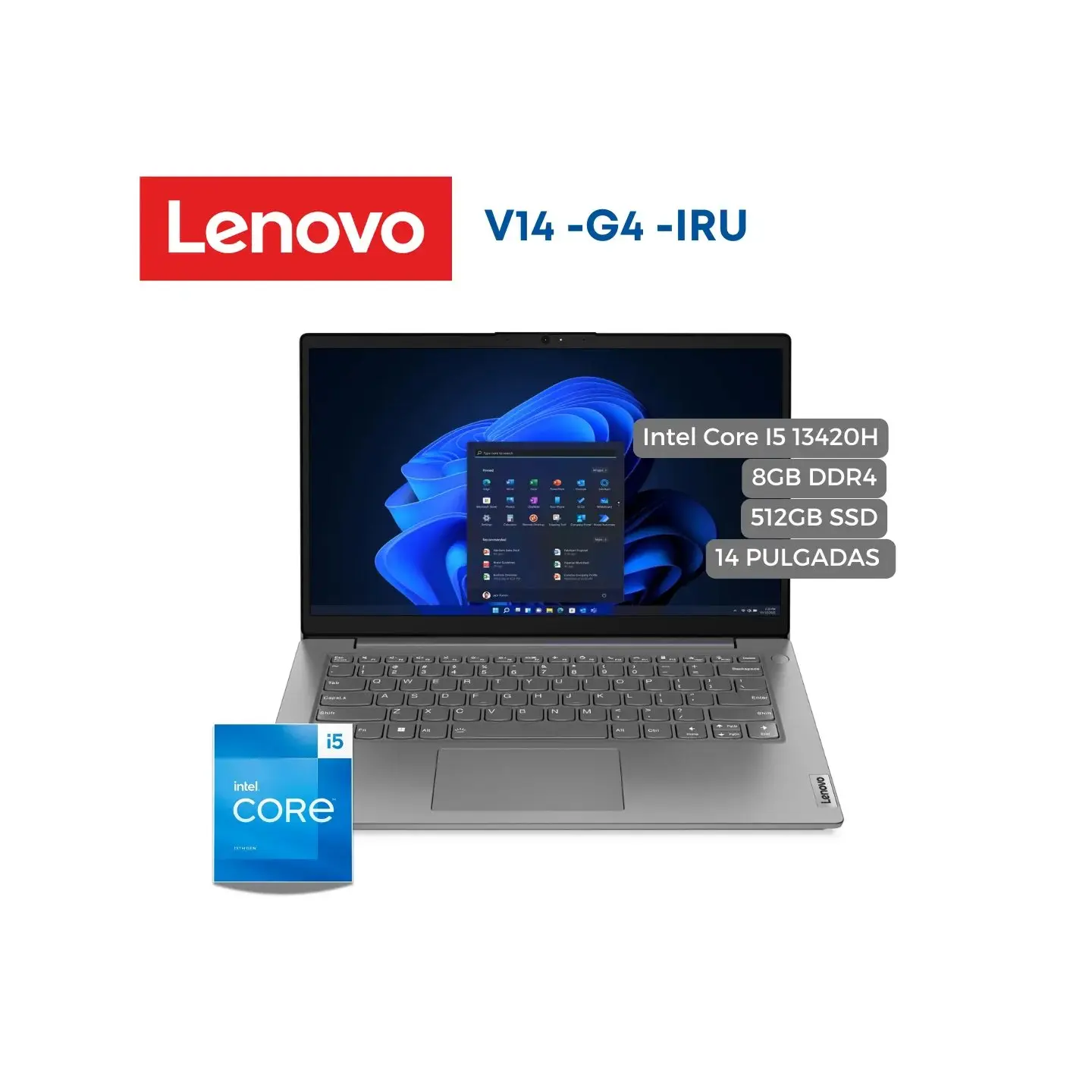 atresclick.com | Portátil Lenovo V14 G4 IRU Intel Core I5 13420H, 8GB DDR4, 512GB SSD, 14" FHD