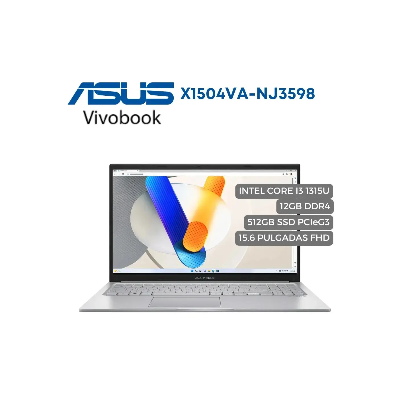 atresclick.com | Portatil Asus X1504V Intel Core I3 1315U, 512GB SSD PCIeG3, 12GB DDR4, 15.6" FHD