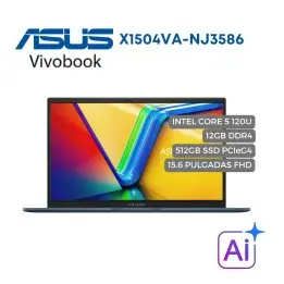 Portatil Asus X1504V Intel Core 5 120U, 512GB SSD PCIeG4, 12GB DDR4, 15.6" FHD