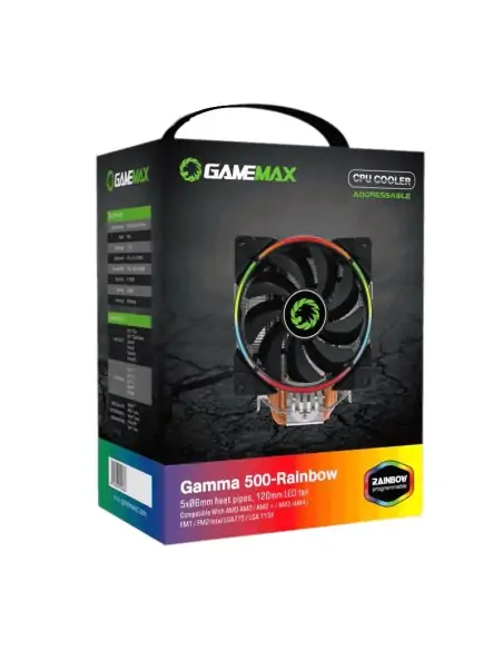 A Tres Click | Disipador Para Procesador Gamma 500 Rainbow Gamemax $ 192.900 $ 132.923 Gamemax Chasis 